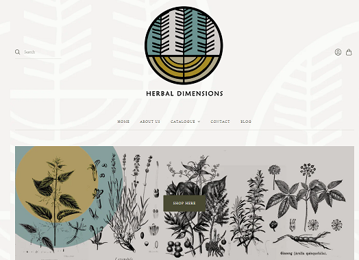 Herbal Dimensions website screenshot